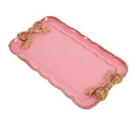 SMASOLO Plateau Décoratif en Résine avec Nœud Orange et Rose Plateau à Goûter Multifonction pour Bijoux et Apéritifs Plat de Service Élégant pour Décoration Intérieure Rangement