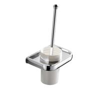 SMASOLO Porte Brosse WC Suspendu Antique Ensemble Complet avec Support Blanc Brosse Souple pour Salle de Bain Design Simple et Ventilation Odeurs Accessoire Mural pour Nettoyage