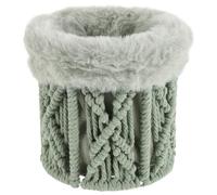 SMASOLO Porte-Lunettes de Chevet Bohème Vert Support Doublé de Peluche, Boîte de Rangement Tissée en Corde de Coton pour Lunettes de Lecture, Accessoire Décoratif Pratique pour Chambre