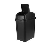 SMASOLO Poubelle Plastique à Couvercle Basculant Grand Volume pour Cuisine et Salle de Bain Compacte et Pratique pour Bureau et Salon Corbeille à Déchets Multifonctionnelle Noire