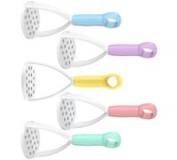 SMASOLO Presse-purée Manuel Réutilisable en Pp, Lot de 5 Couleurs Assorties, Ustensile la Cuisine pour Purée de Pommes de Terre et Fruits, Maison, Hôtel et Restaurant