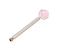 SMASOLO Roller de Massage Jade Naturel pour Visage Outil de Soin Peau Soulagement Gonflement Douleurs Rose