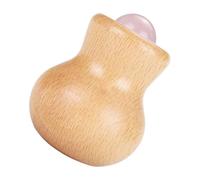 SMASOLO Roller de Massage Visage Jade Naturel avec Bois Double Face Réutilisable pour Soin Du Visage Cou et Yeux Compact et Apaisant pour Relaxation Quotidienne