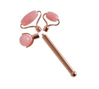 SMASOLO Roller de Massage Visage Jade Naturel Outil Multifonction pour Massage Du Cou Visage et Dos Accessoire de Beauté Facile à Nettoyer Anti-statique et Confortable Manche Têtes