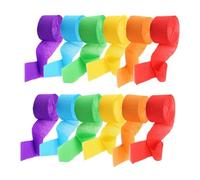 SMASOLO Serpentins en Papier crépon Multicolores 12 pièces, 6 Couleurs Vives (Rouge, Orange, Vert, Bleu, Violet, Jaune), décorations de fête pour Anniversaire, Mariage et célébrations festives