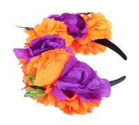 SMASOLO Serre-tête Floral Mexicain avec Roses Réalistes Bandeau Élégant pour Festivals Halloween Mariages et Fêtes Costumées