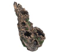 SMASOLO Souche D'aquarium en Résine, Tronc d'arbre Artificiel Perforé, Cachette Naturelle pour Crevettes, Cichlidés et Poissons, Décoration Solide pour Aquarium d'eau Douce, Refuge