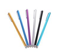 SMASOLO Stylets Capacitifs pour Téléphone et Tablette, Universels, Haute Sensibilité, 6 Pièces, Pointe en Tissu Amovible, Longueur Allongée, Usage Mobile, Couleur Mixte Style Aléatoire