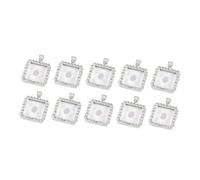 SMASOLO Supports Pendentifs Décoratifs en Alliage Strass, Base Carrée 25 Mm 10 Pièces, pour Création Bijoux Diy, Accessoires Artisanaux, Bijoutiers Créateurs, Usage Maison et Atelier
