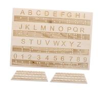 SMASOLO Tableau Alphabet Braille En Bois 3 Pièces Kit D’apprentissage Tactile Chiffres Et Lettres Pour Formation Handicap Visuel Outil Pédagogique Éducatif Débutants
