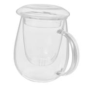 SMASOLO Tasse à Thé Verre Borosilicate avec Infuseur et Filtre Intégré Tasse à Infusion Claire avec Couvercle pour Maison et Bureau Poignée Ergonomique Brûlure