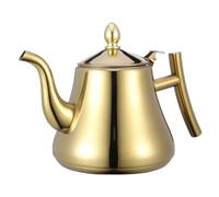 SMASOLO Théière Inox avec Infuseur Poignée Ergonomique Finition Dorée Compatible Plaques Induction pour Maison et Restaurant