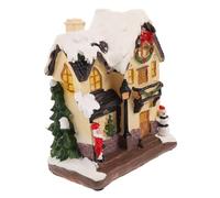 SMASOLO Villa Lumineuse Résine pour Noël sans Batterie Décoration de Bureau et Maison avec Lumière LED Chaleureuse Ornement pour Fête de Noël