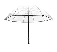 SMATI Grand Parapluie Golf Transparent - Solide ; Diamètre= 124cm ; Ouverture automatique ; Parapluie Homme/Femme ; Pour 2 personnes ; Couleur liseré NOIR