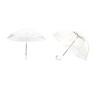 SMATI Grand Parapluie Golf Transparent - Solide ; Diamètre= 124cm ; Ouverture automatique & Parapluie long - transparent - forme cloche - ouverture automatique - 8 baleines