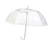 SMATI Grand Parapluie Long Transparent - Résistant au Vent ; 12 baleines ; Diamètre=102cm ; Ouverture automatique ; Parapluie femme ; idéal mariage ; Couleur liseré BLANC