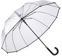 SMATI Grand Parapluie Long Transparent, Résistant au Vent, Ouverture automatique, Parapluie mixte, Couleur liseré NOIR