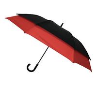 SMATI Parapluie Canne de golf automatique femme/homme monture innovante double extension diamètre 128cm deux personnes ultra solide résistant au vent (Canne Rouge)