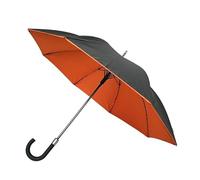 SMATI Parapluie Canne - Design - DOUBLE Toile - Chic - Très SOLIDE - Anti Vent - Baleinage en FIBRE - Couleur COGNAC