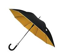 SMATI Parapluie Canne - Design - DOUBLE Toile - Chic - Très SOLIDE - Anti Vent - Baleinage en FIBRE - Couleur MOUTARDE