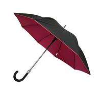 SMATI Parapluie Canne - Design - DOUBLE Toile - Chic - Très SOLIDE - Anti Vent - Baleinage en FIBRE - Couleur RUBIS