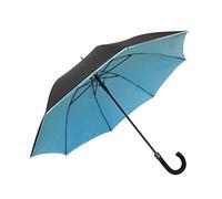 SMATI Parapluie Canne - Design - Double Toile - Chic - Très Solide - Anti Vent - Baleinage en Fibre - Couleur (Turquoise)