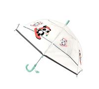 SMATI Parapluie Enfant Transparent Cloche - Bordure fluorescente; Résistant au vent; Diamètre=71cm; manuel; Parapluie Fille et garçon; Motif Panda