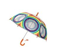 SMATI Parapluie enfant transparent cloche - Bordure réfléchissante- Anti-Vent - 8 baleines fibres (Arc En Ciel)