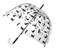 SMATI Parapluie femme cloche/dome transparent- ouverture automatique (CHAT NOIR)