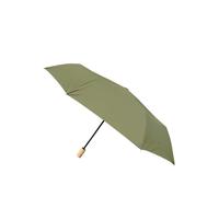 SMATI Parapluie femme en tissu Recyclé - objet écologique - Solide anti vent - automatique ouverture fermeture - Poignée en bois ; Parapluie Pliant Compact Voyage; Couleur Kaki