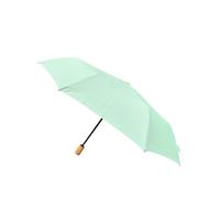 SMATI Parapluie femme en tissu Recyclé - objet écologique - Solide anti vent - automatique ouverture fermeture - Poignée en bois ; Parapluie Pliant Compact Voyage; Couleur Céladon