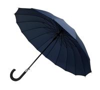 SMATI Parapluie homme long BLEU MARINE automatique - Solide - 16 baleines fibre - Anti-vent XXL
