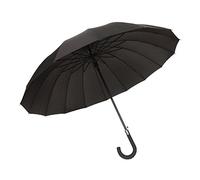 Smati SUSINOSA1562GENTLEMAN16 Parapluie canne UNISEXE Homme et Femme - Grand parapluie de 114 cm de Diamètre - Système d'Ouverture Automatique - 16 Baleines en Fibre de Verre Incassables - Susino Noir