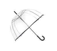 SMATI Parapluie Long Transparent - Forme Cloche, Classique et Basic, Ouverture Automatique, Diamètre=85cm, Parapluie Femme, Couleur liseré Noir Taille Unique