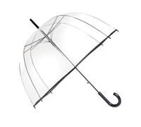 SMATI Parapluie Long Transparent, Forme Cloche, Classique, Ouverture automatique, Parapluie Femme, Couleur Liseret Noir