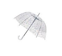SMATI Parapluie Long Transparent - forme Cloche; Diamètre=85cm; Poignée transparente; Parapluie Femme; Solide; Ouverture automatique; Pois Colorés