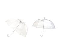 SMATI Parapluie long - transparent - forme cloche - ouverture automatique & Grand Parapluie Long Transparent - Résistant au Vent ; 12 baleines ; Diamètre=102cm