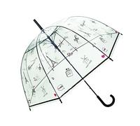 SMATI Parapluie Long Transparent - forme Cloche ; Solide ; Ouverture automatique ; Diamètre=85cm ; Parapluie Femme ; Motif PARIS