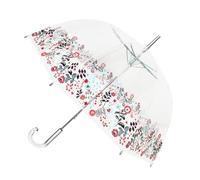 SMATI Parapluie Long Transparent - forme Cloche ; Solide ; Ouverture automatique ; Diamètre=85cm ; Poignée transparente ; Parapluie Femme ; DENTELLE colorée