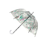 SMATI Parapluie Long Transparent - forme Cloche ; Solide ; Ouverture automatique ; Diamètre=85cm ; Poignée transparente ; Parapluie Femme ; Motif Forêt Tropicale