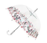 SMATI Parapluie Long Transparent - forme Cloche ; Solide ; Ouverture automatique ; Diamètre=85cm ; Poignée transparente ; Parapluie Femme ; DENTELLE colorée