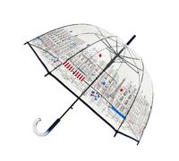 SMATI Parapluie Long Transparent, Parapluie Cloche Ouverture Automatique, 8 baleines en Fibre de Verre, Anti-Vent, Paris Skyline