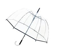 SMATI Parapluie Long Transparent - forme Cloche ; Solide ; Ouverture automatique ; Diamètre=85cm ; Poignée transparente ; Liseré Noir