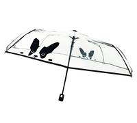 SMATI Parapluie Pliant Transparent - motif Chien (Bouledogue français) - Ouverture Automatique - Compact - Solide - Résistant au Vent - Dessin et Modèle déposé
