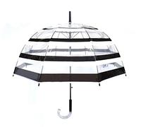 SMATI Parapluie transparent forme cloche - ouverture automatique - résistant au vent - rayures noires et blanches