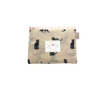 SMATI Poncho/cape de pluie avec capuche, bandes réfléchissantes devant et derrière mode femme tissu de qualité imperméable activité en plein air vélo moto randonnée MOTIF CHAT NOIR