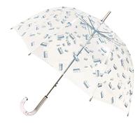 SMATI SMARTBULLE Parapluie Long Transparent - forme Cloche ; Solide ; Ouverture automatique ; Diamètre=85cm ; Poignée transparente ; Parapluie Femme ; Motifs TRANSAT