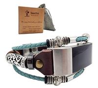 Smatiful Charge 2 Sleeve Bands with Paper Case and Carrying Bag for Boys, Adjustable Replacement Watch Band with Metal Clasp for Fitbit Brand Charge 2 HR Fitness, Teal Green Aqua