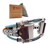 Smatiful Sleeve Bands with Paper Case and Carrying Bag for Boys, Adjustable Replacement Watch Band with Metal Clasp for Fitbit Brand Charge 3/4 HR Fitness, Teal Green Aqua