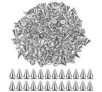 smatime 100 Pcs 7x10 mm Cuir Rivets Punk Rivet Cône Clous Métal Bullet Spike Decorative Rivet Spikes Goujons Antirouille Rivet Cône pour Vêtement Chaussure Sac Chapeaux Ceinture DIY Décoration, Argent